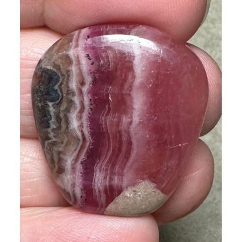 Freeform 29x26mm Cobalt Calcite with Dolomite Cabochon 36